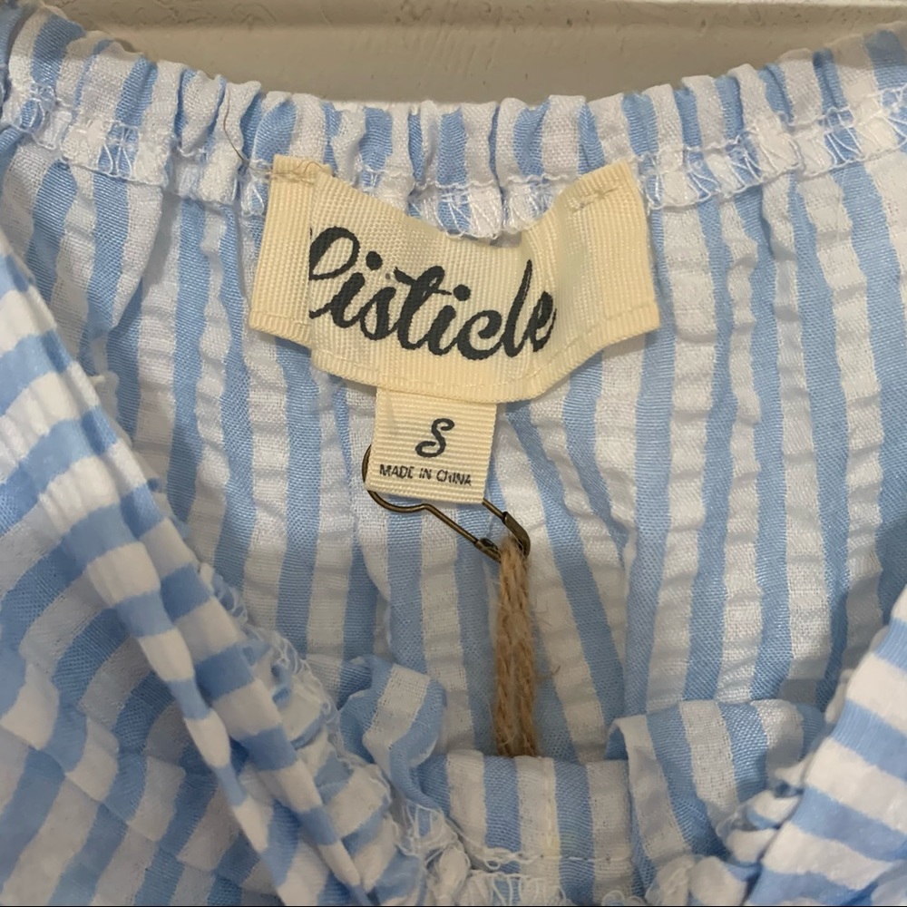 Listicle blue and white top with bow - Picture 4 of 6
